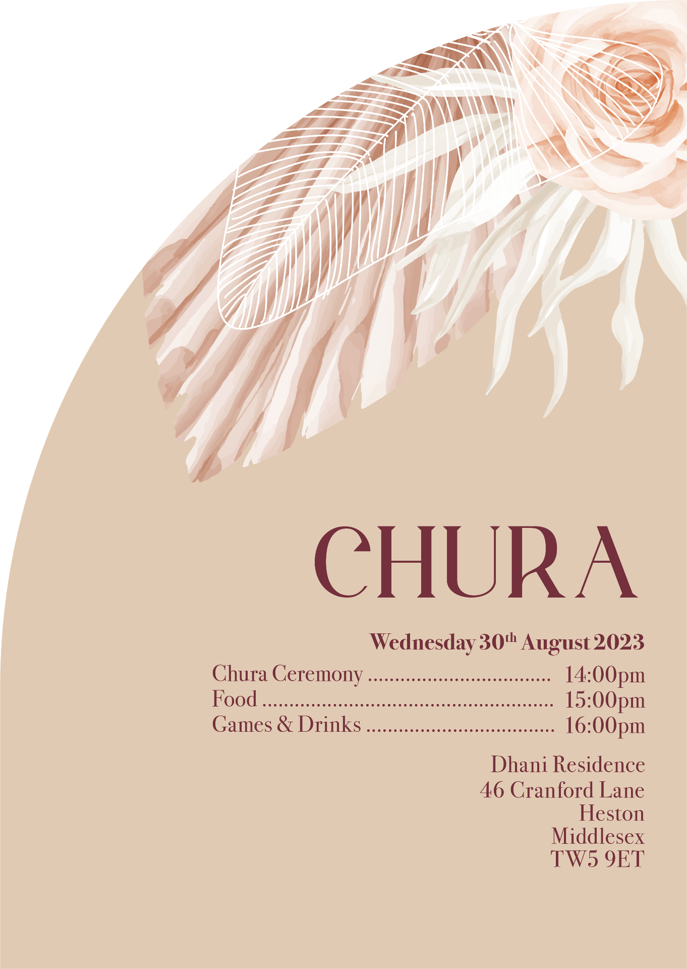 Chura ceremony invite