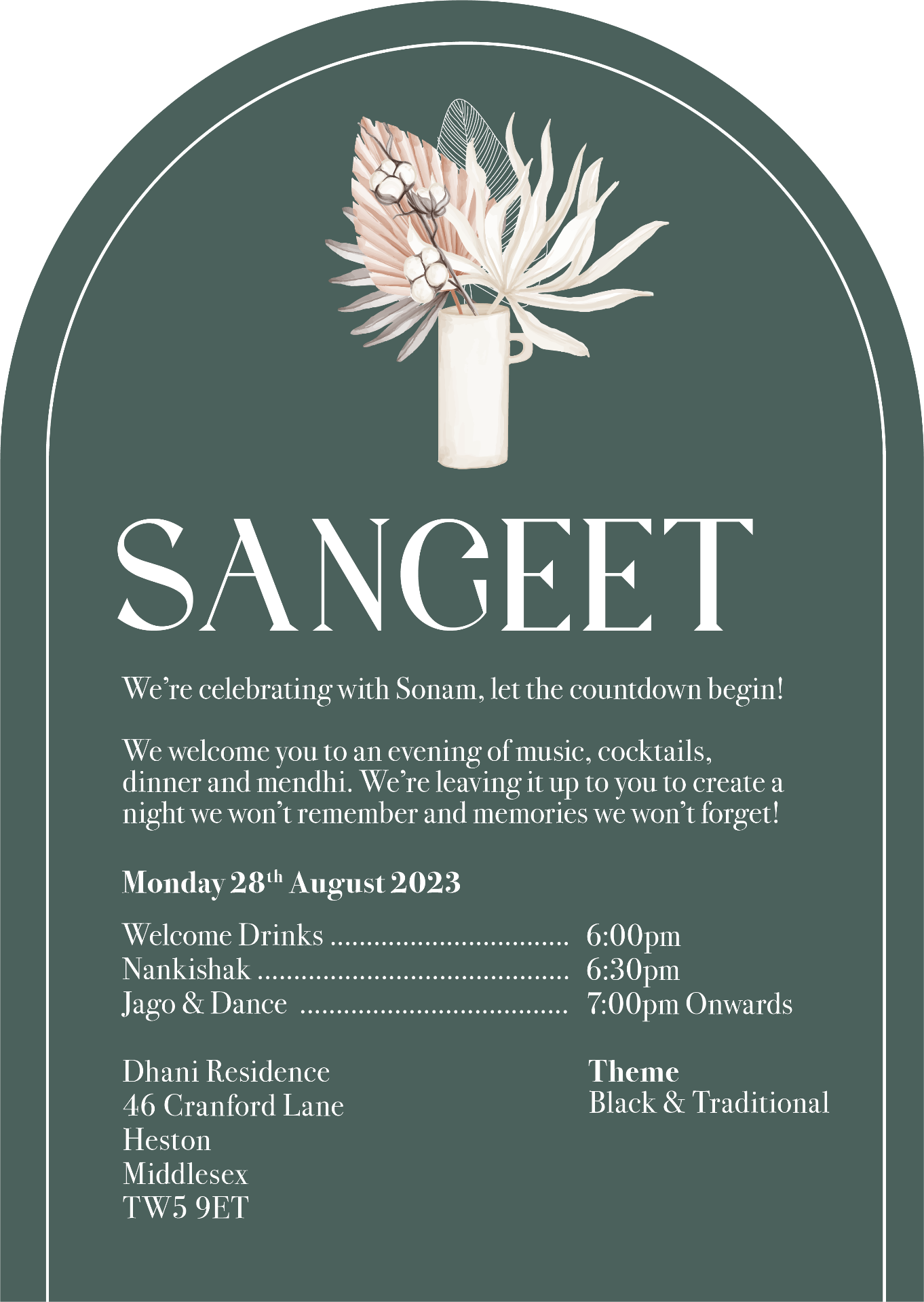 Sangeet invite