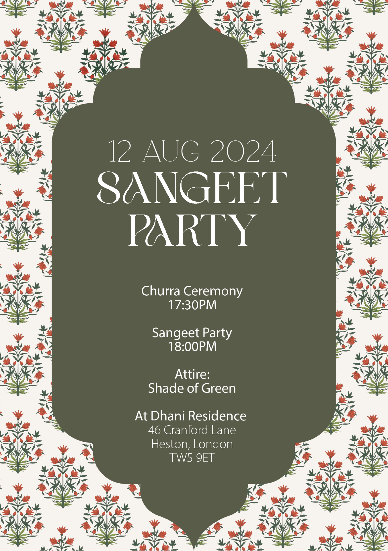 Sangeet party invite