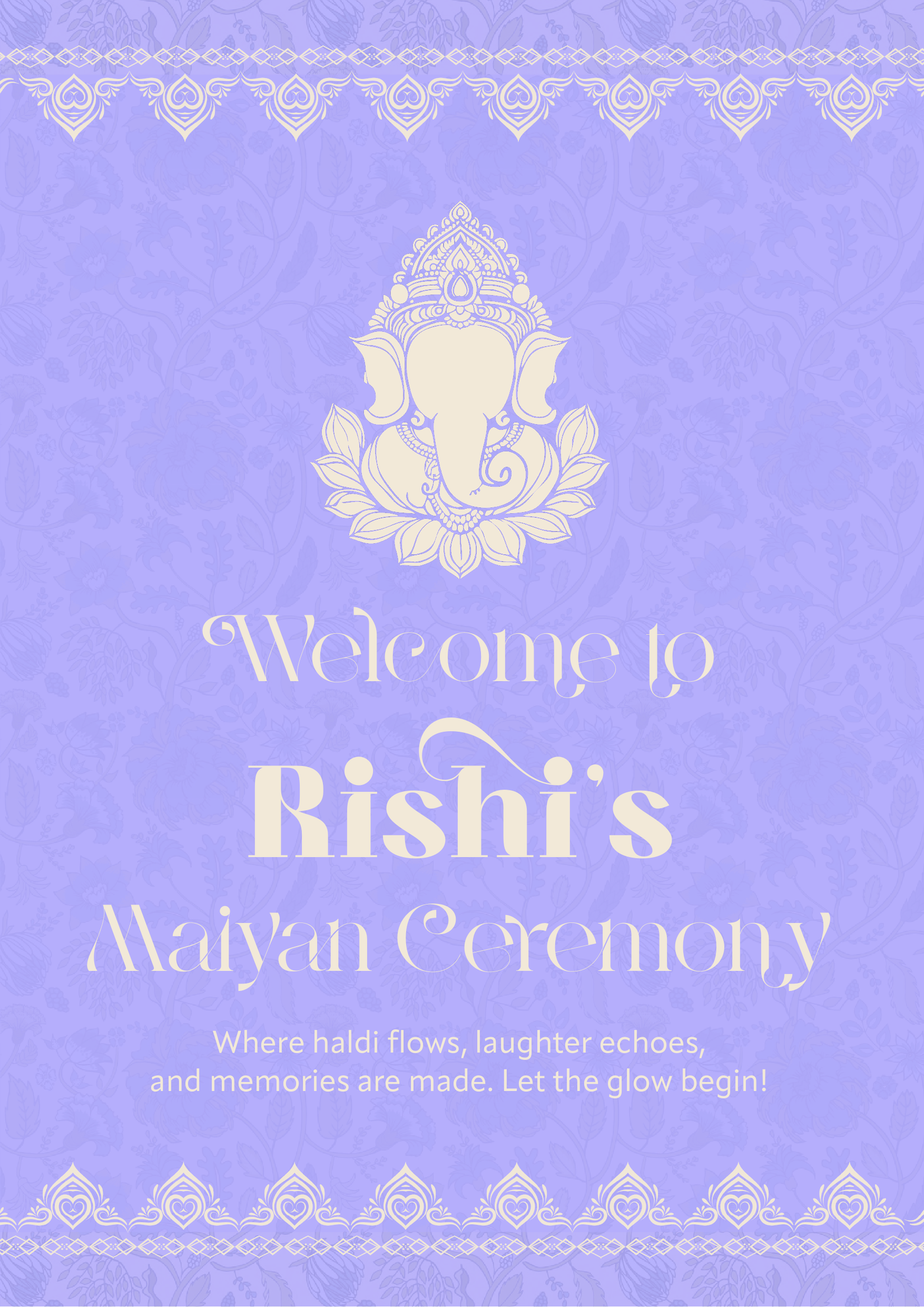 Rishi & Dhara welcome sign