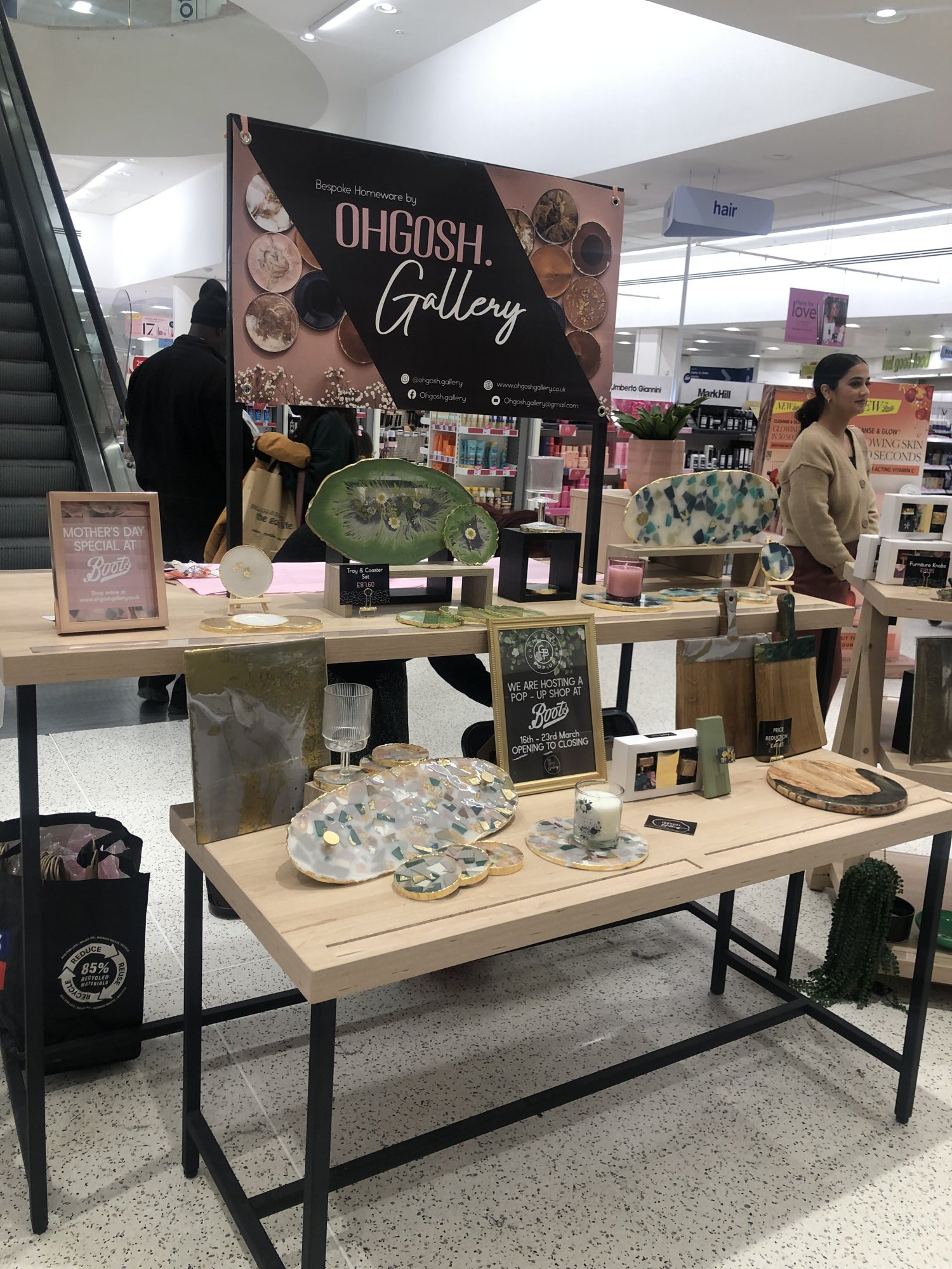 OhGosh.Gallery branded display at Boots