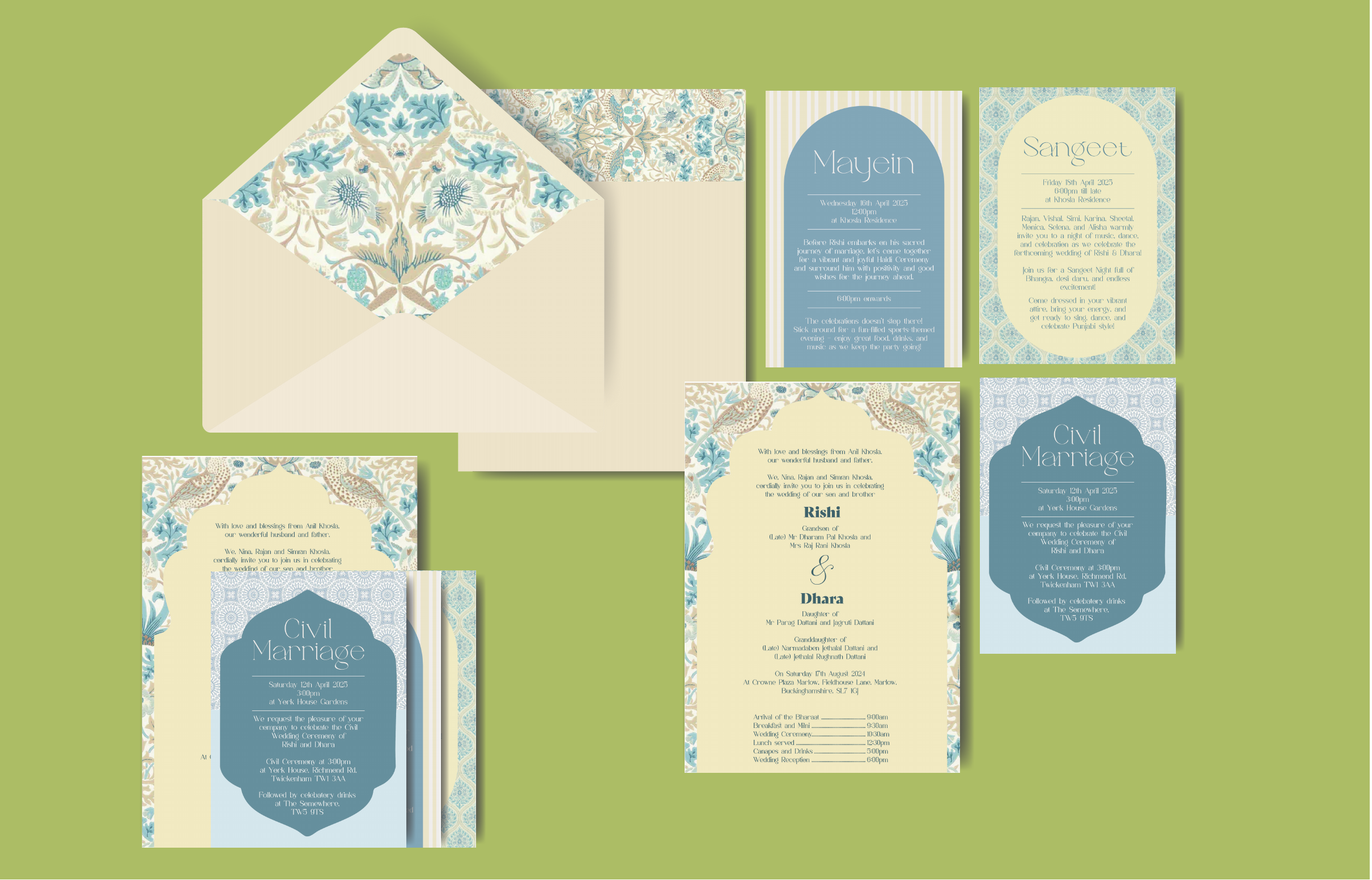 Rishi & Dhara invitation insert