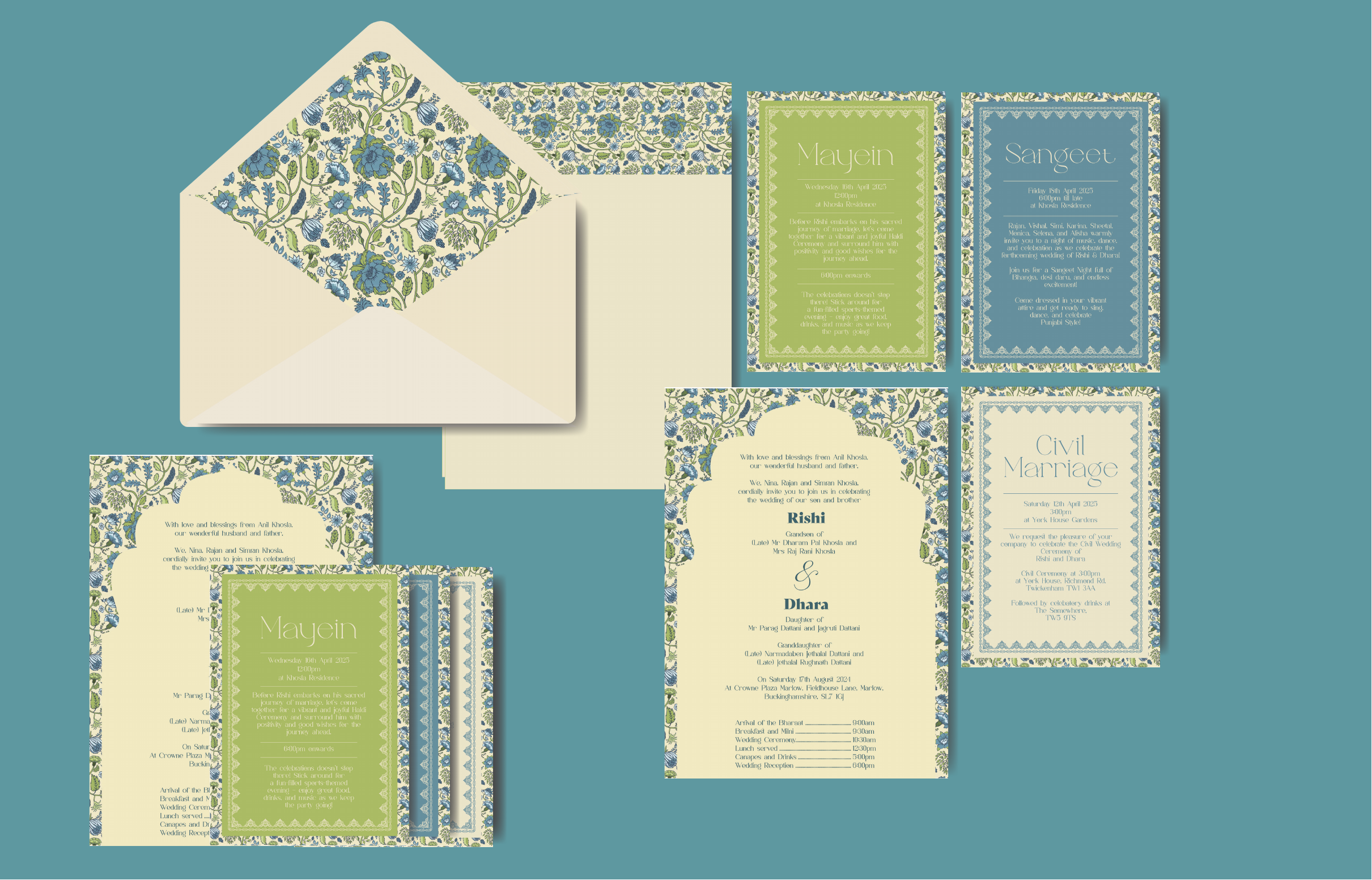 Rishi & Dhara invitation insert