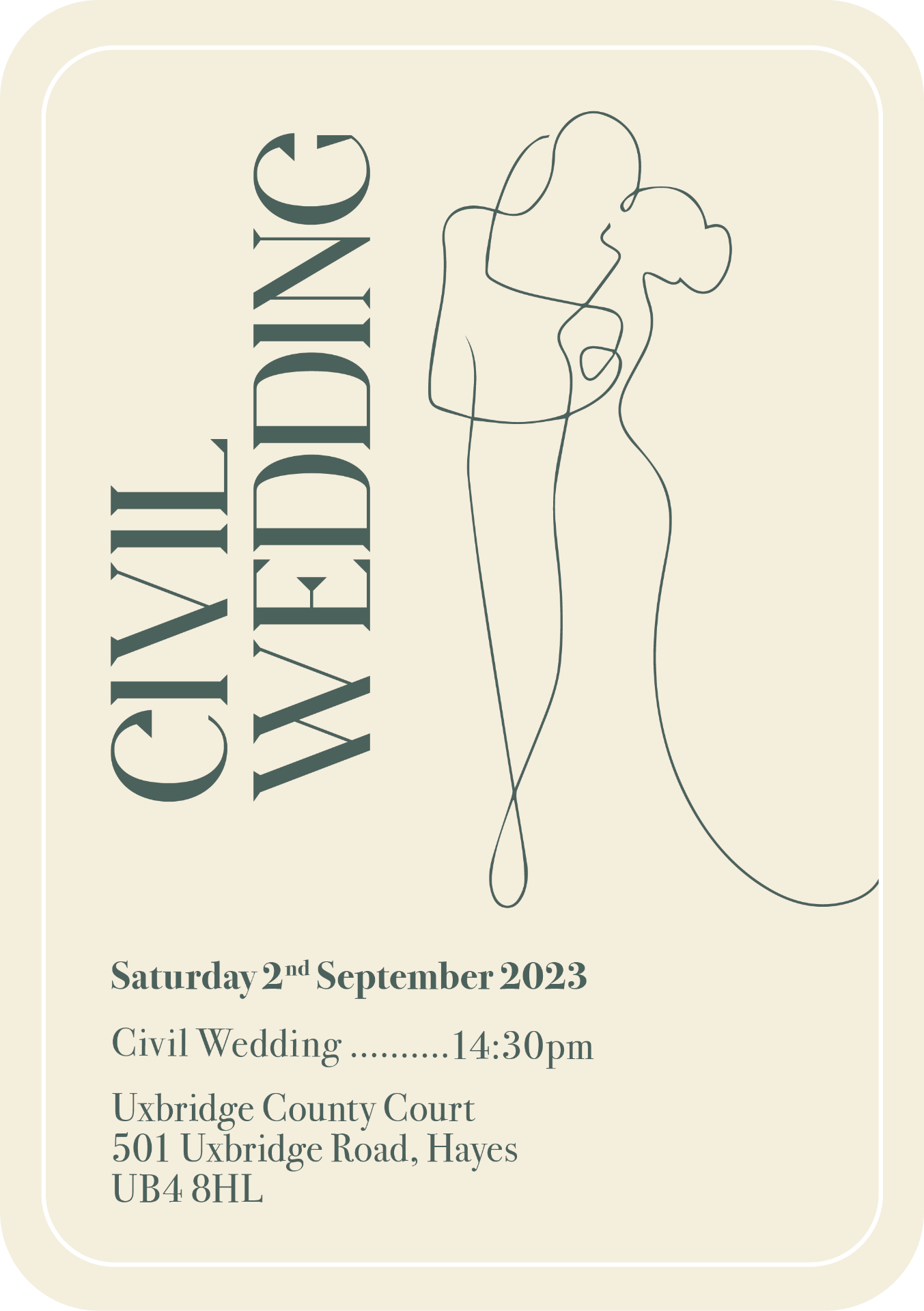 Civil wedding invite