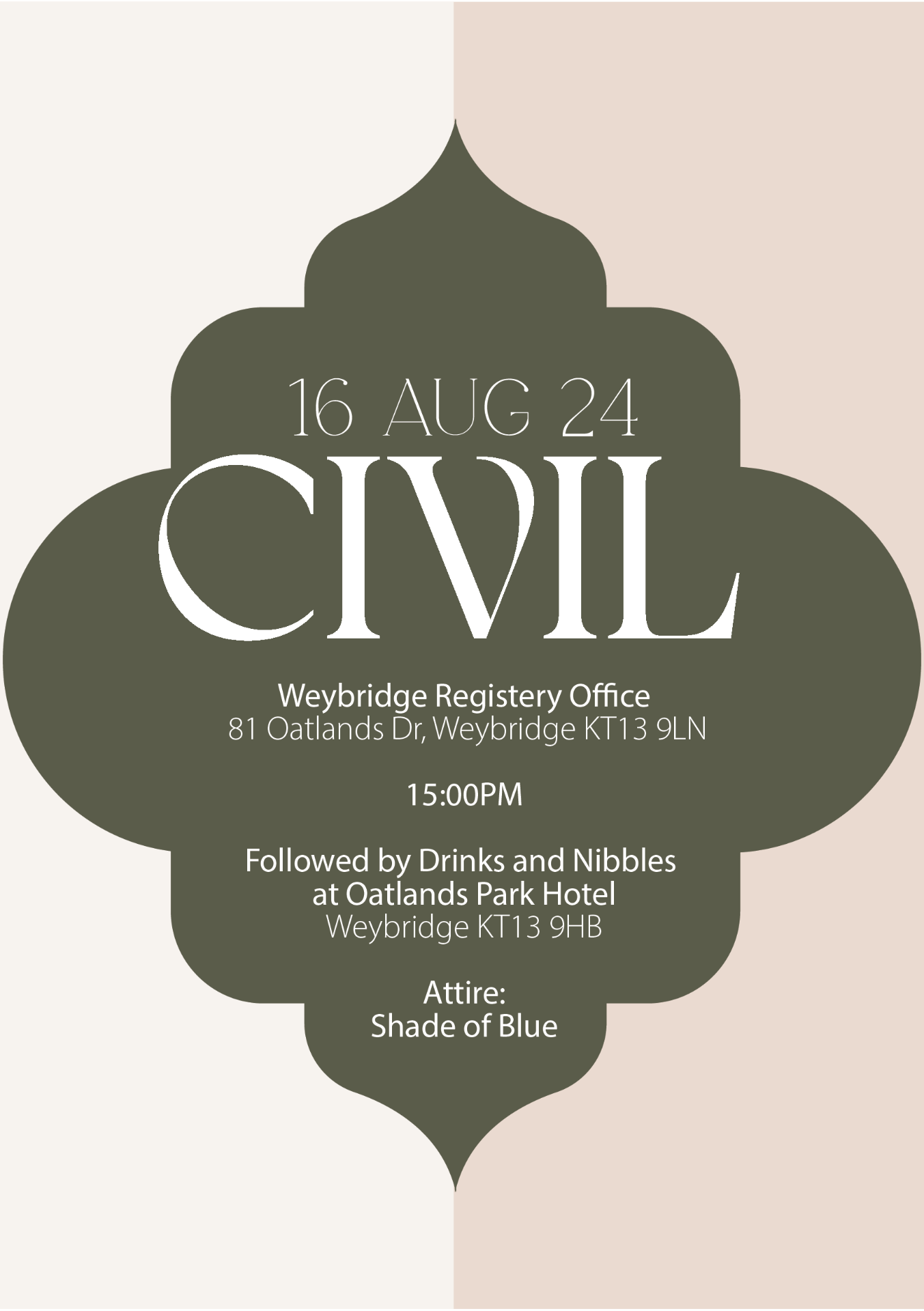 Civil ceremony invite