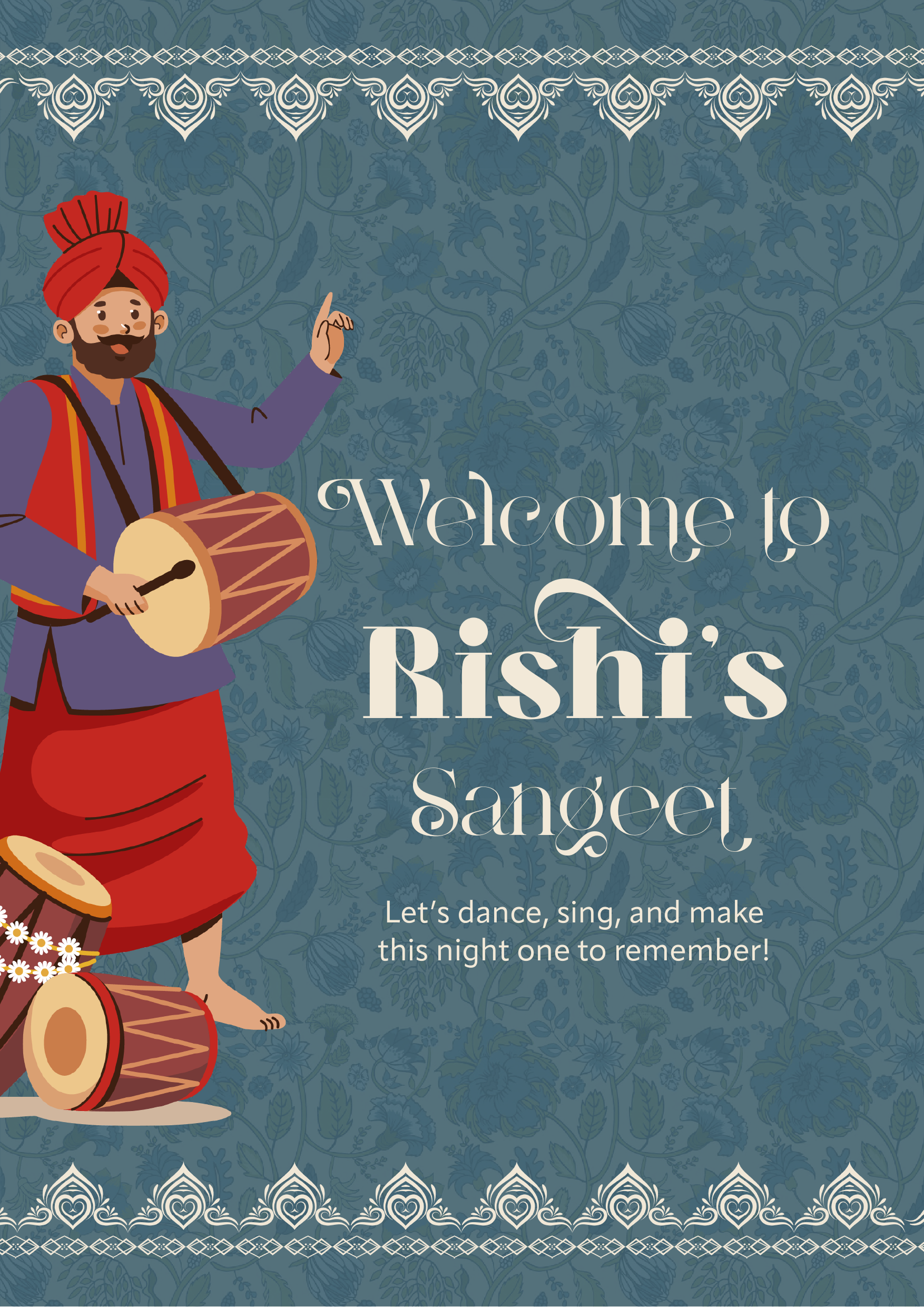 Rishi & Dhara welcome sign