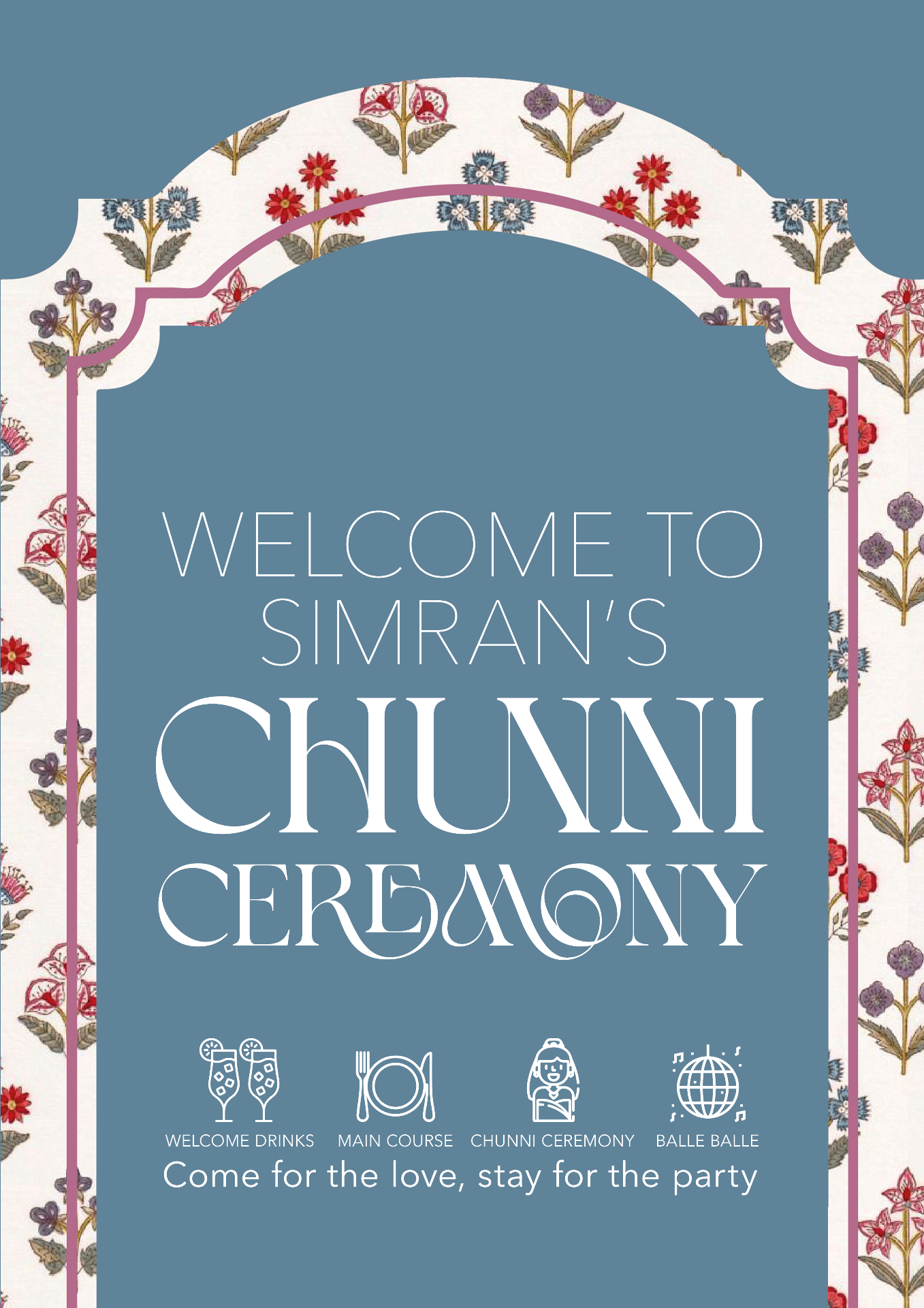 Chunni ceremony welcome sign