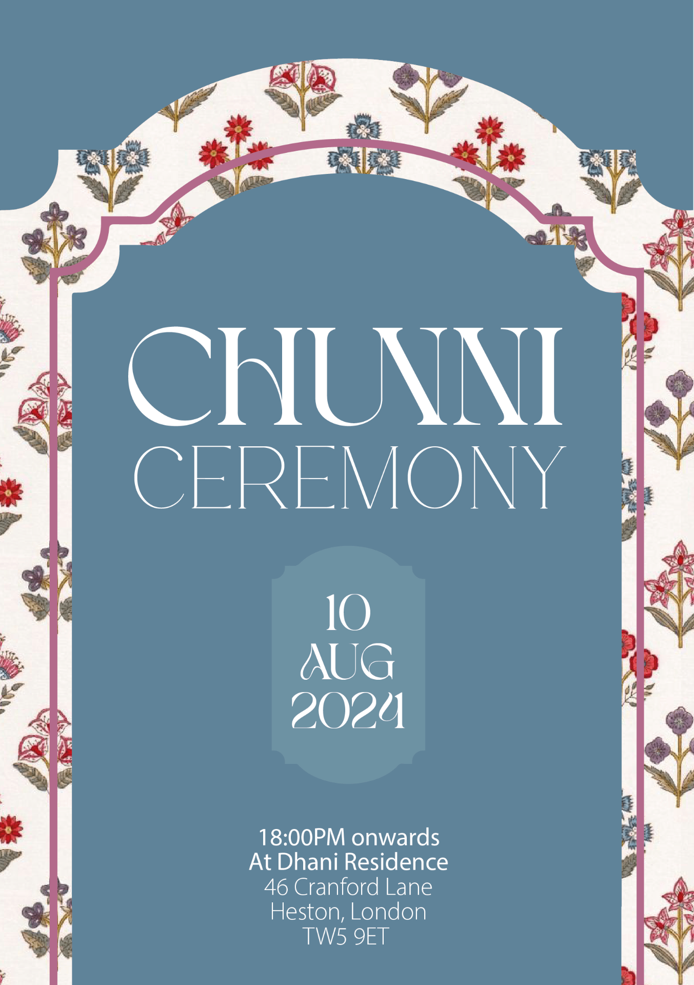 Chunni ceremony invite