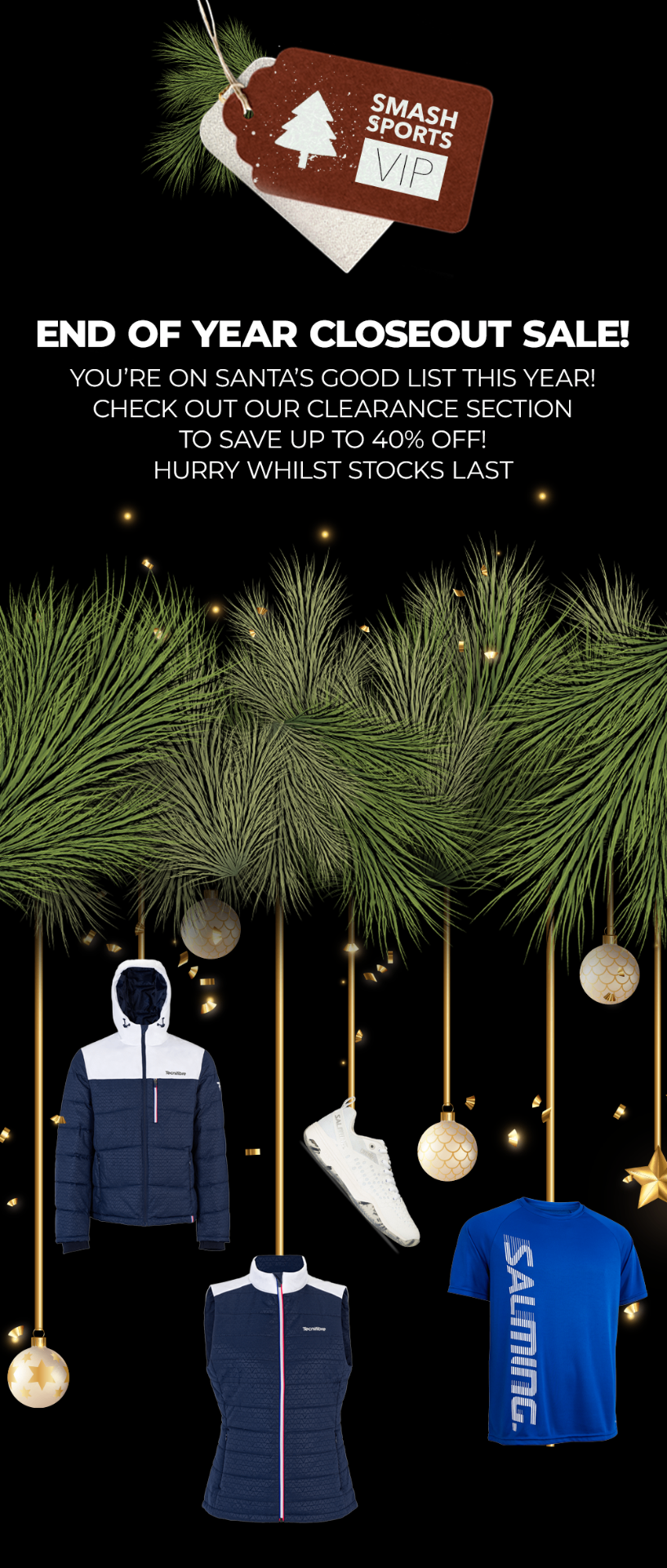 Smash Sports VIP end of year closeout email
